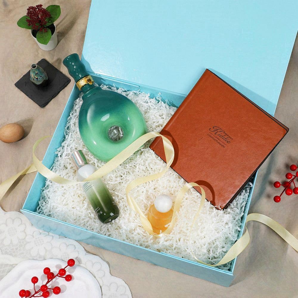 PLINJOY Extra Large Gift Box 16.5x14x5.5 Inches,Blue Gift Boxs for Presents with Lid Magnetic Closure Collapsible,Groomsman Proposal Box,Birthday, Christmas,for Clothes and Large Gifts