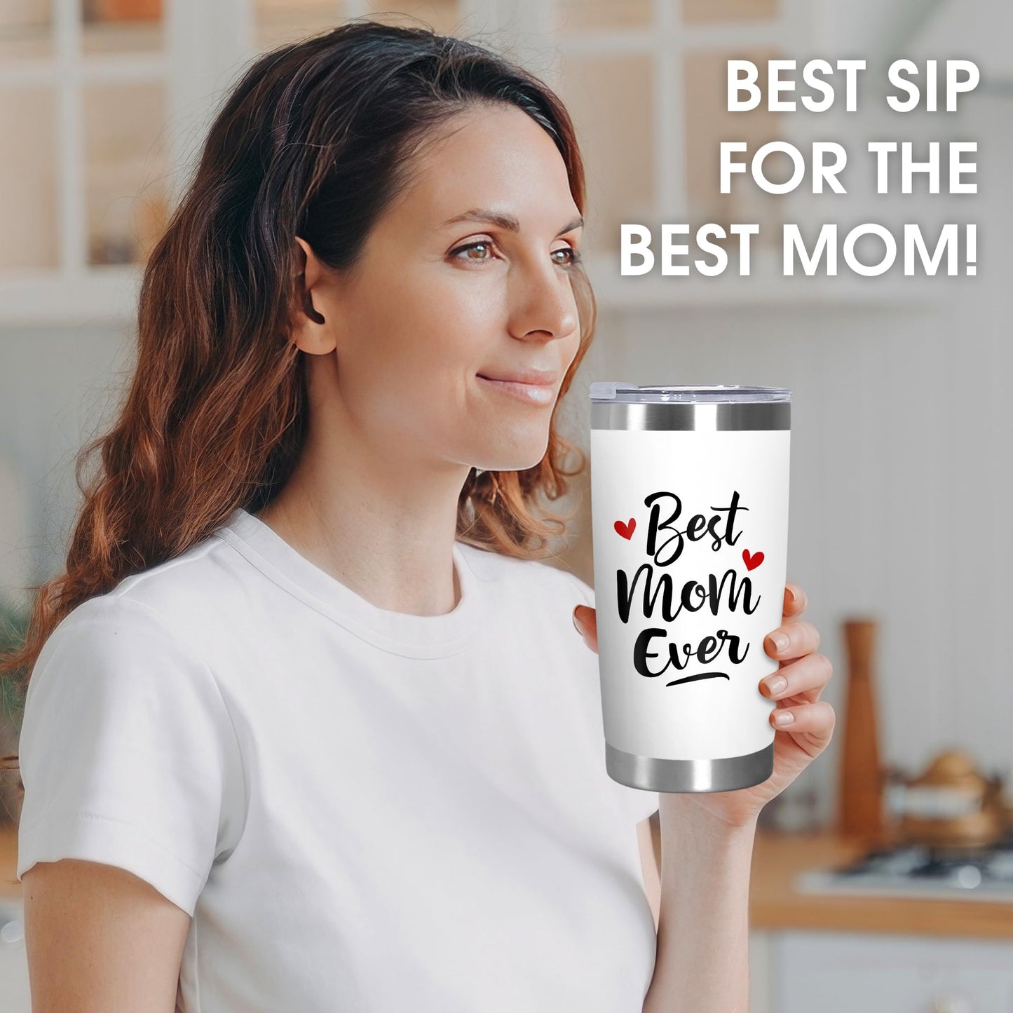 TEEZWONDER Christmas Birthday Gifts for Mom - 20 oz Stainless Steel Insulated Coffee Tumbler with Lid - Mothers Birthday Gifts from Daughter Son, Mothers in Law, Mama, Grandma, Tumblers for Women