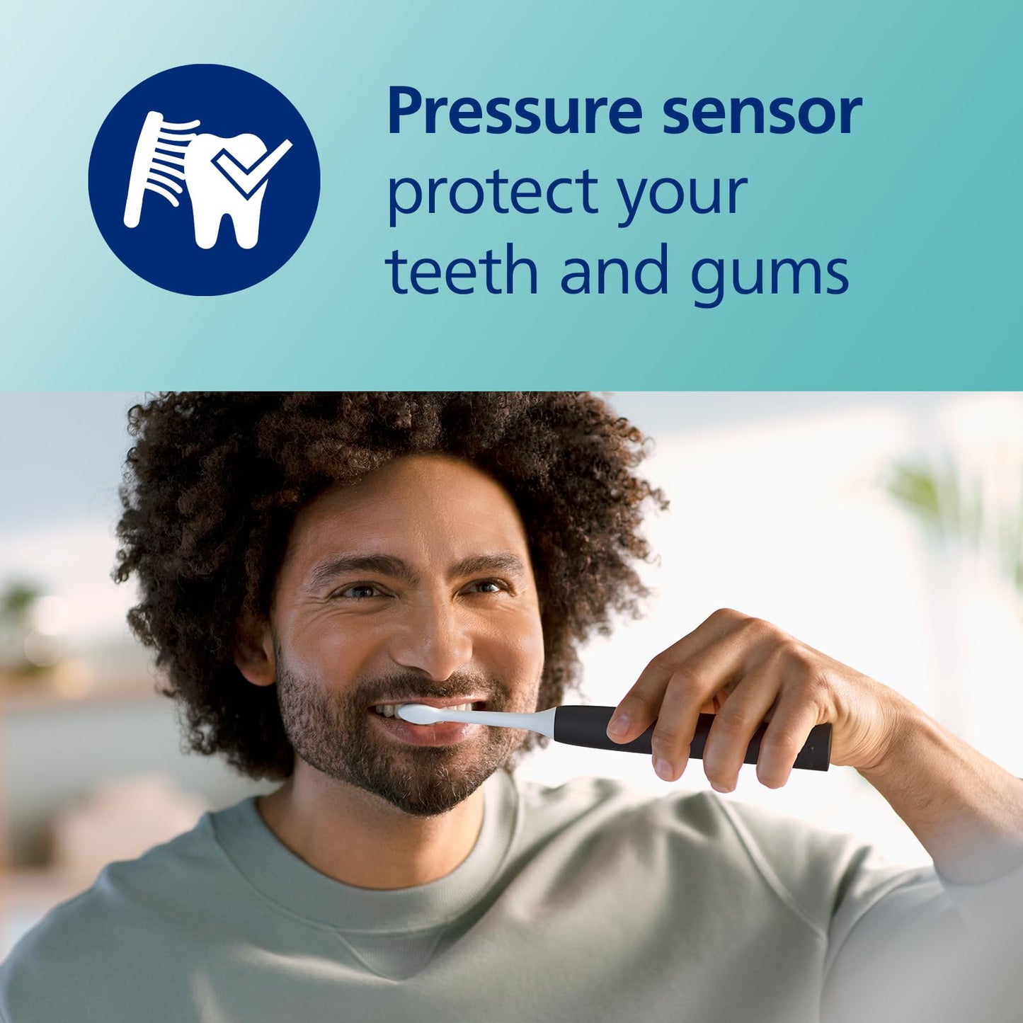 Philips Sonicare 3100 Series Electric Toothbrush, Sonic Toothbrush, Pressure Sensor and Timer, Black, HX3671/14