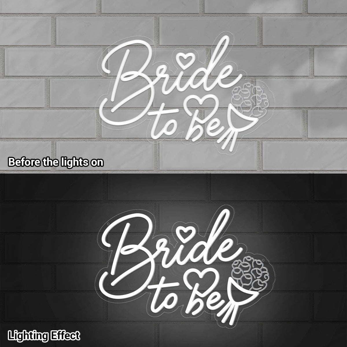 LMHSE Bride to be Neon Sign, Dimmable LED Wedding Neon Sign, Bride to be Decorations Aesthetic Room Decor, Party, Bedroom, Wedding Decor (white)