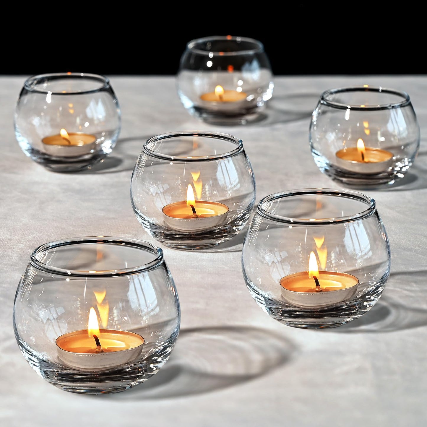 FrutPunch Candle Holder, Glass Candle Holder, Transparent Votive Candle Holders, Can be Used for Engagement, Wedding, Party, Gift Giving and Other Occasions Set of 6