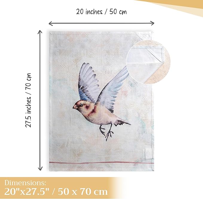 Maison d' Hermine Kitchen Towels Set of 3 100% Cotton 27.50" x 20" Reusable
