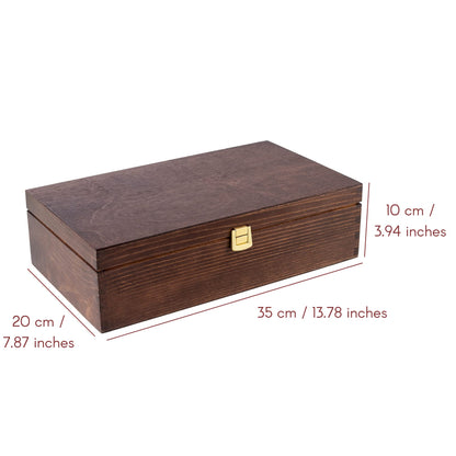Creative Deco Brown Wine Wooden Box Gift Storage | 2 Bottles | 13.77 x 7.87 x 3.93 in (+/- 0.5in) | Wood Holder Lacquer |Box for Christmas, Birthday, Wedding, Valentine’s Day, Anniversary