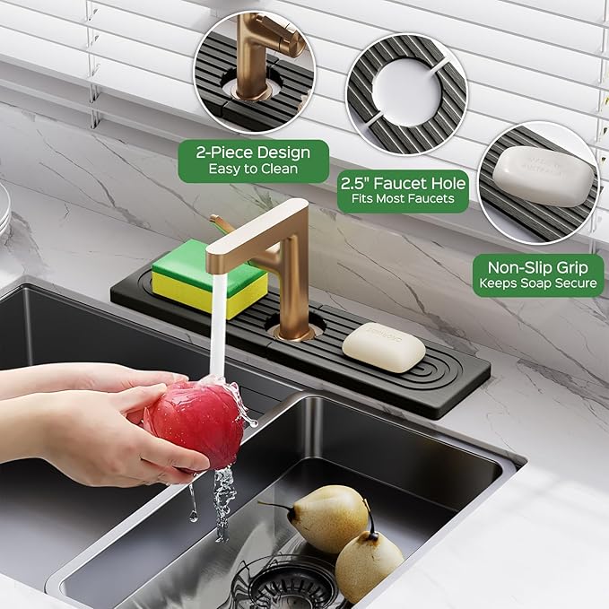 16 Inch Stone Faucet Mat for Kitchen Sink Splash Guard