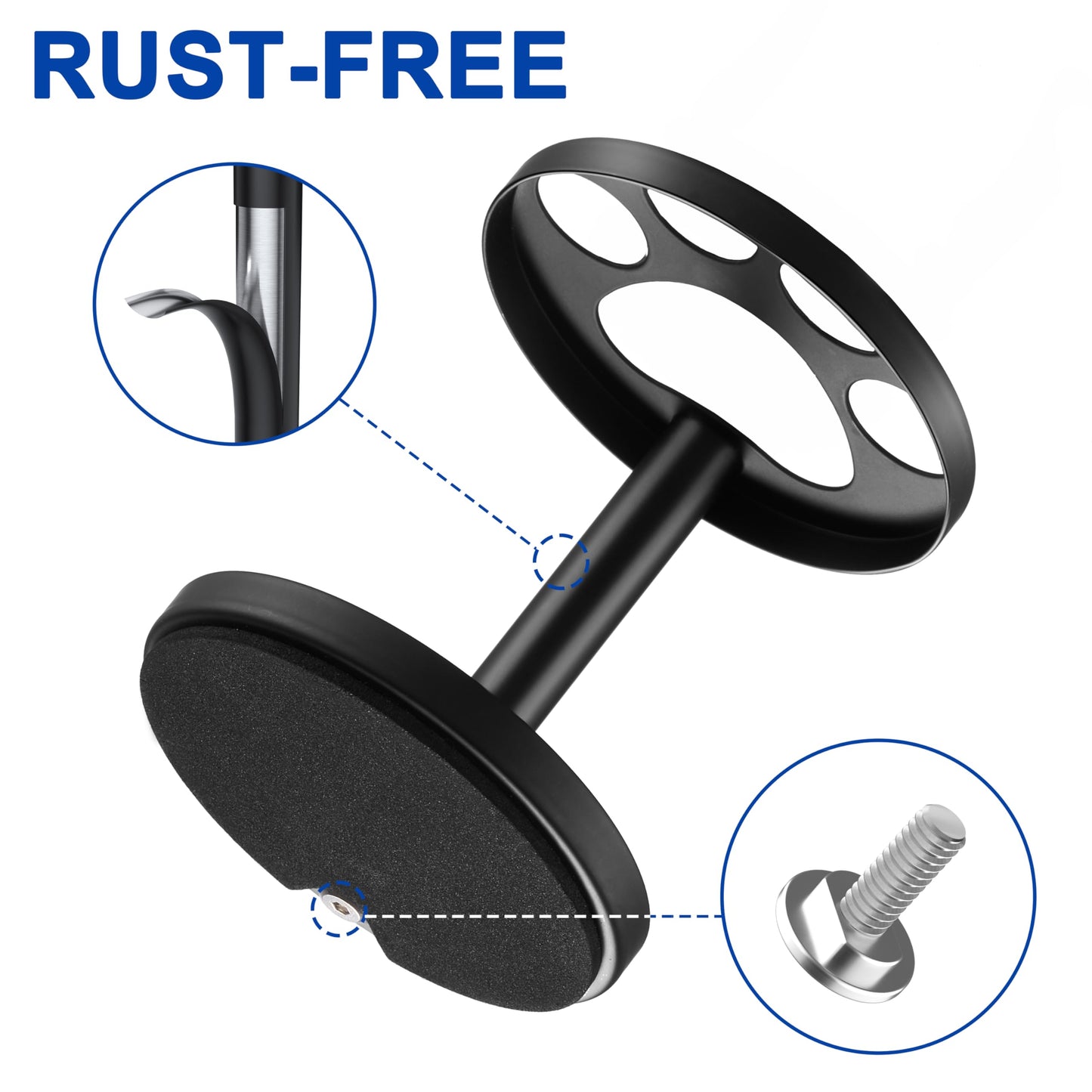Metal Toothbrush Holder Stand for Bathroom: Stainless Steel Ventilated Organizer with Slots for Electric Toothbrushes, Toothpaste, Razors & Small Comb, Unique Footprint Base Design, Black