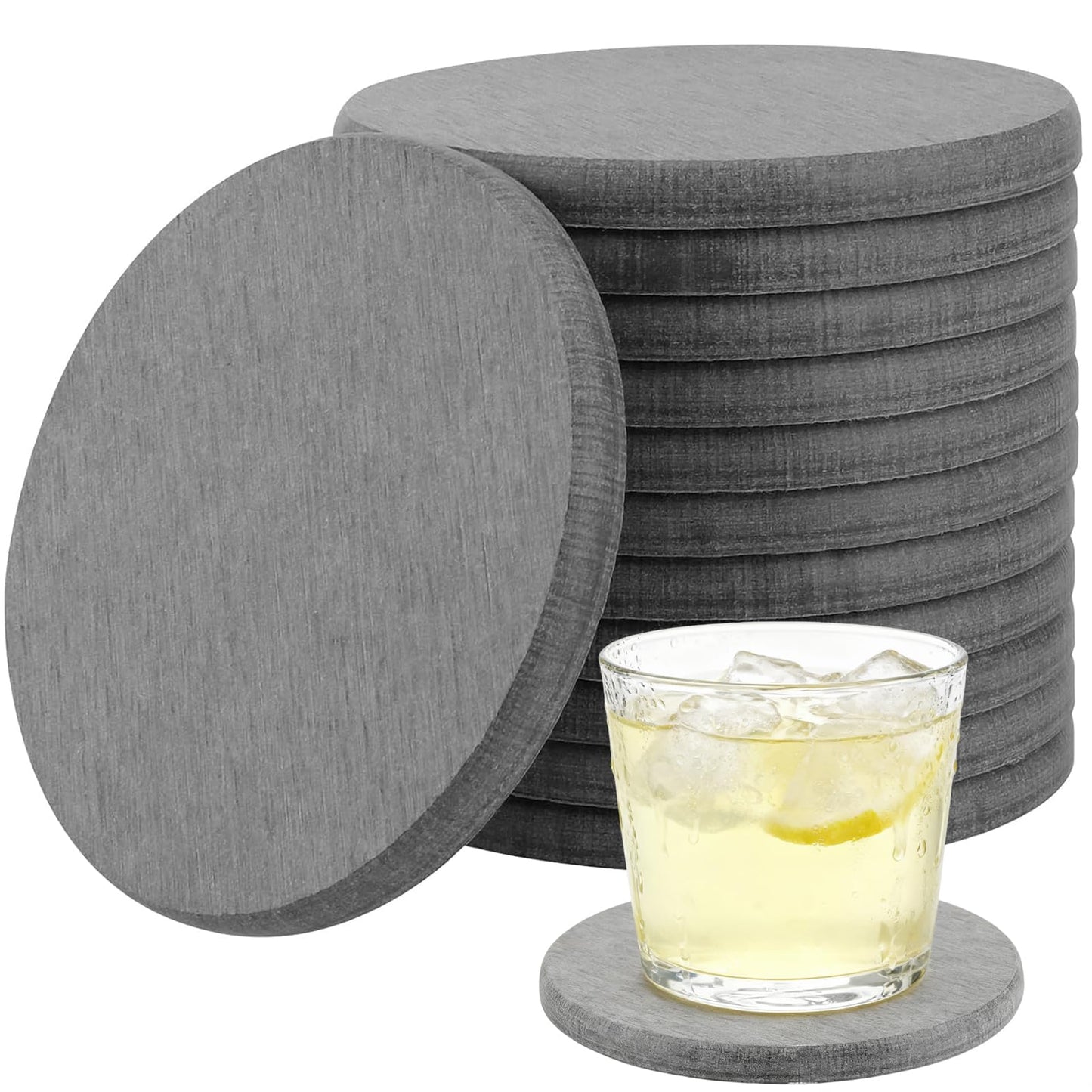 ZEONHAK 4 Inch Diatomaceous Earth Coaster Set of 12, Instant Dry Diatomite Drink Coasters, Round Absorbent Coaster, for Kitchen Drinks Plants Fast Water Absorption, W10 x D10 x H0.8 cm, Cloud Gray
