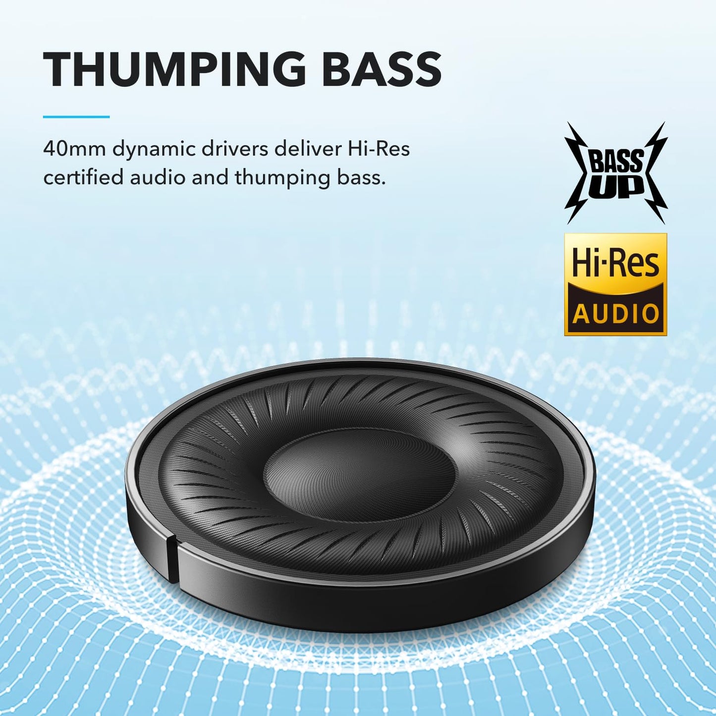 soundcore by Anker Q20i Hybrid Active Noise Cancelling Foldable Headphones, Wireless Over-Ear Bluetooth, 40H Long ANC Playtime, Hi-Res Audio, Big Bass, Customize via an App, Transparency Mode (Black)