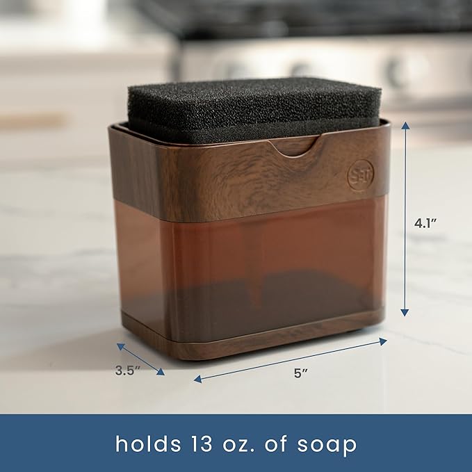 S&T INC. Dish Soap Dispenser and Sponge Holder