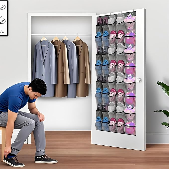 40-Pocket Over the Door Shoe Organizer