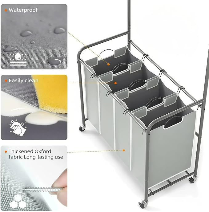 ROMOON Rolling Laundry Basket Organizer