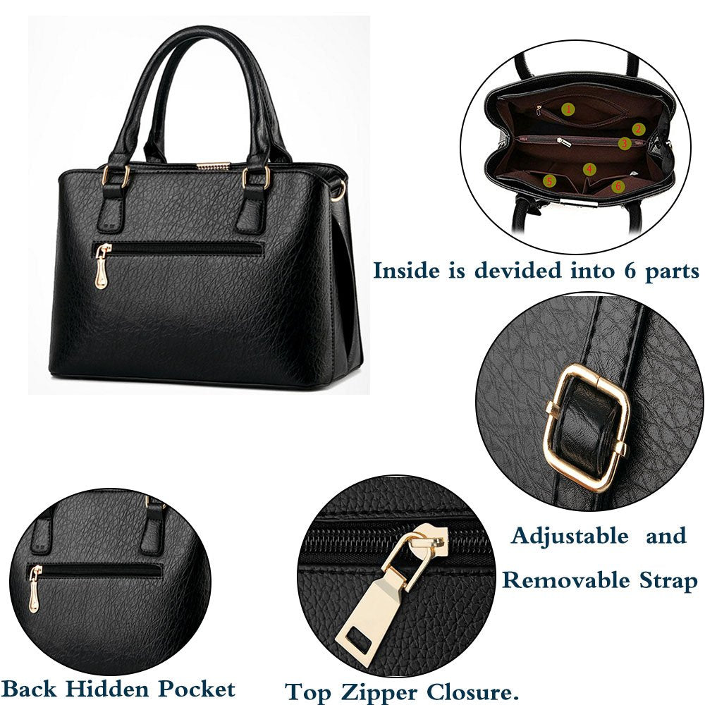 FiveloveTwo Womens Satchel Handbag Tote Purse Top Handle Shoulder Bags and Purse skyblue