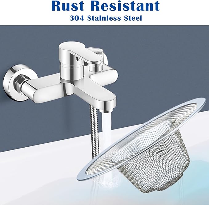 2 pcs Heavy Duty Stainless Steel Slop Basket Filter Trap, 2.75" Top / 1" Mesh