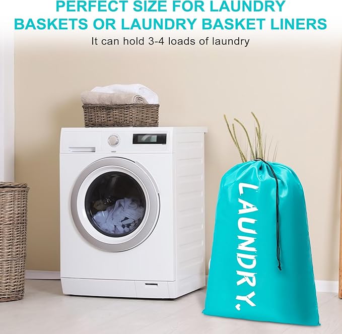 2 Pack 28" x 40"Travel Laundry Bag, Machine Washable Dirty Clothes Organizer