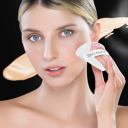 6 Pcs Triangle Powder Puff with 2 Travel Cases, Setting Powder Puffs for Face, Velour Makeup Puff for Loose Powder Body Powder, Blender Sponge Foundation Blending Sponges Beauty Tools