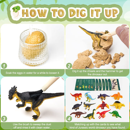 Joozmui Dinosaur Toys for Boys, Fossil Digging Kit for Kids Dinosaur Egg Toys 3-10 Year Old Boy Gifts Boys Toy Age 3-8 Toy Figure Gifts for 3-11 Year Old