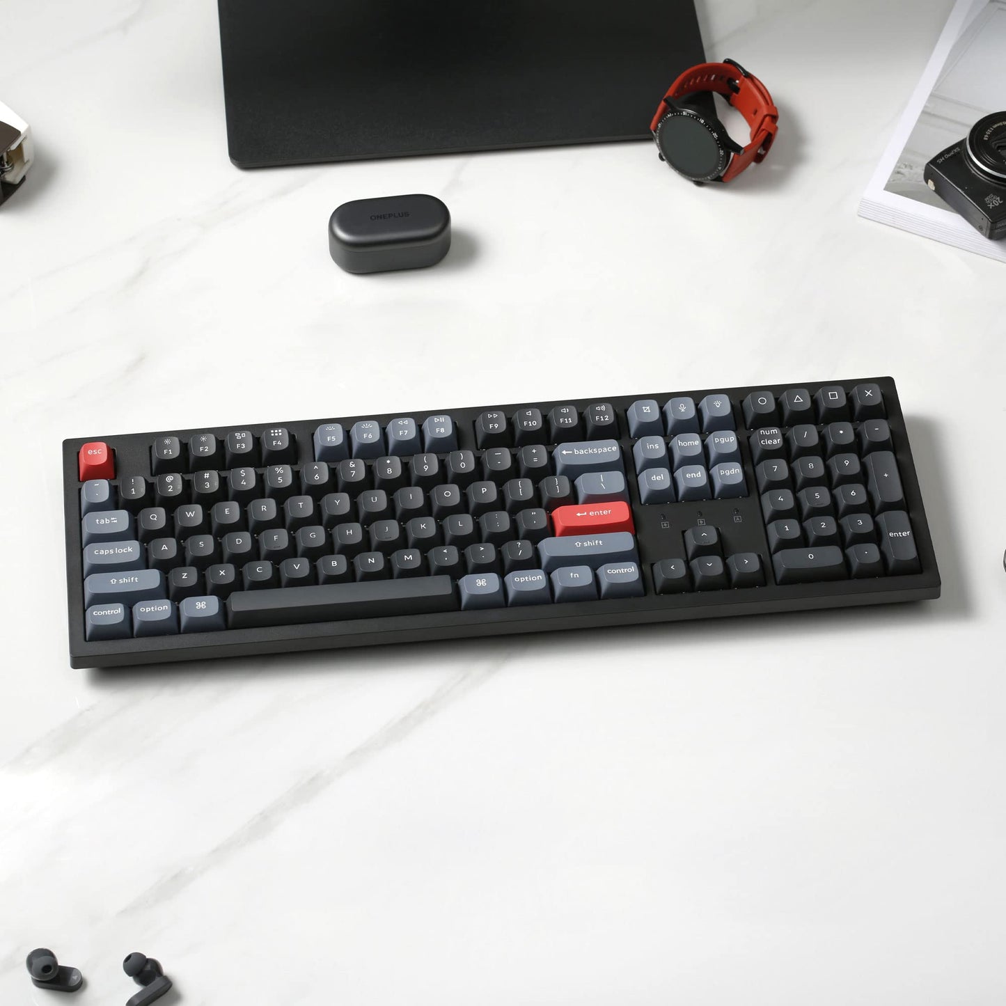 Keychron K10 Pro Wireless Custom Mechanical Keyboard, QMK/VIA Programmable Bluetooth/Wired White Backlight, Hot-swappable Keychron K Pro Brown Switch - For Mac Windows Linux