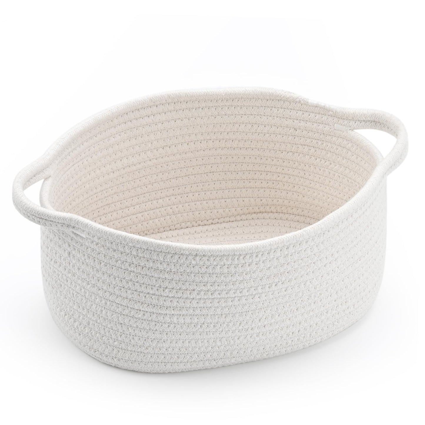 Happyiren Cute Woven Storage Basket with Handle, Baskets for Gifts Empty, Gift Baskets for Christmas Birthday Baby Shower Burr, Decorative Organizer Box for Baby Toy Pet, 13" D x 8" W x 6" H