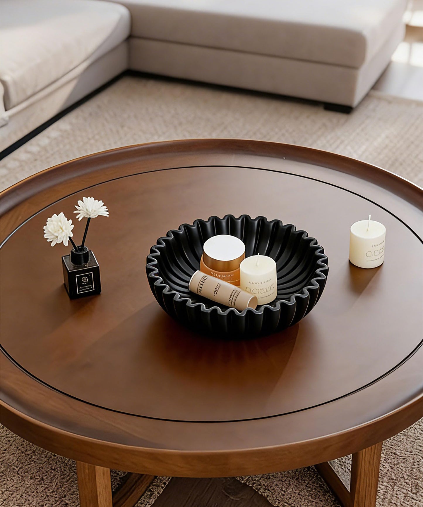 Zielozod Large Decorative Bowl for Home Decor,Decorative Fruit Bowl for Kitchen Counter, Table Centerpieces, Modern Key Bowl for Entry Table, Coffee Table(Black)