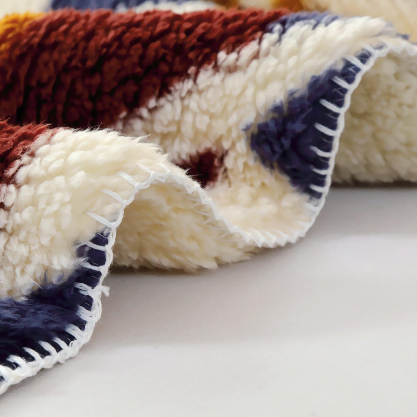 UKELER Boho Sherpa Fleece Blanket 90'' × 112'', Ultra Soft Aztec King Szie Bed Blanket for All Season, Cozy, Plush, Bohemian Throw Blankets for Bed/Couch/Sofa/Office/Camping