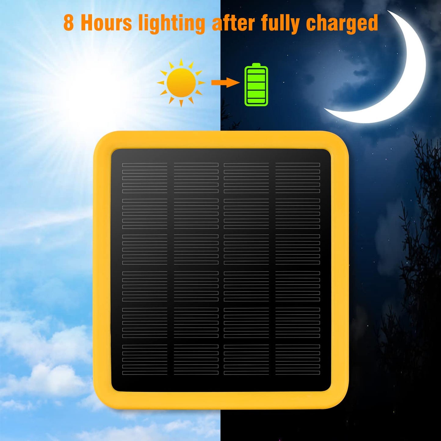 2 Pack Solar Powered Led Shed Light Bulb, TechKen Portable Lantern Lamp with Panel for Indoor Outdoor Kitchen Garden Patio Yard Hiking Camping Tent Fishing (UK4)