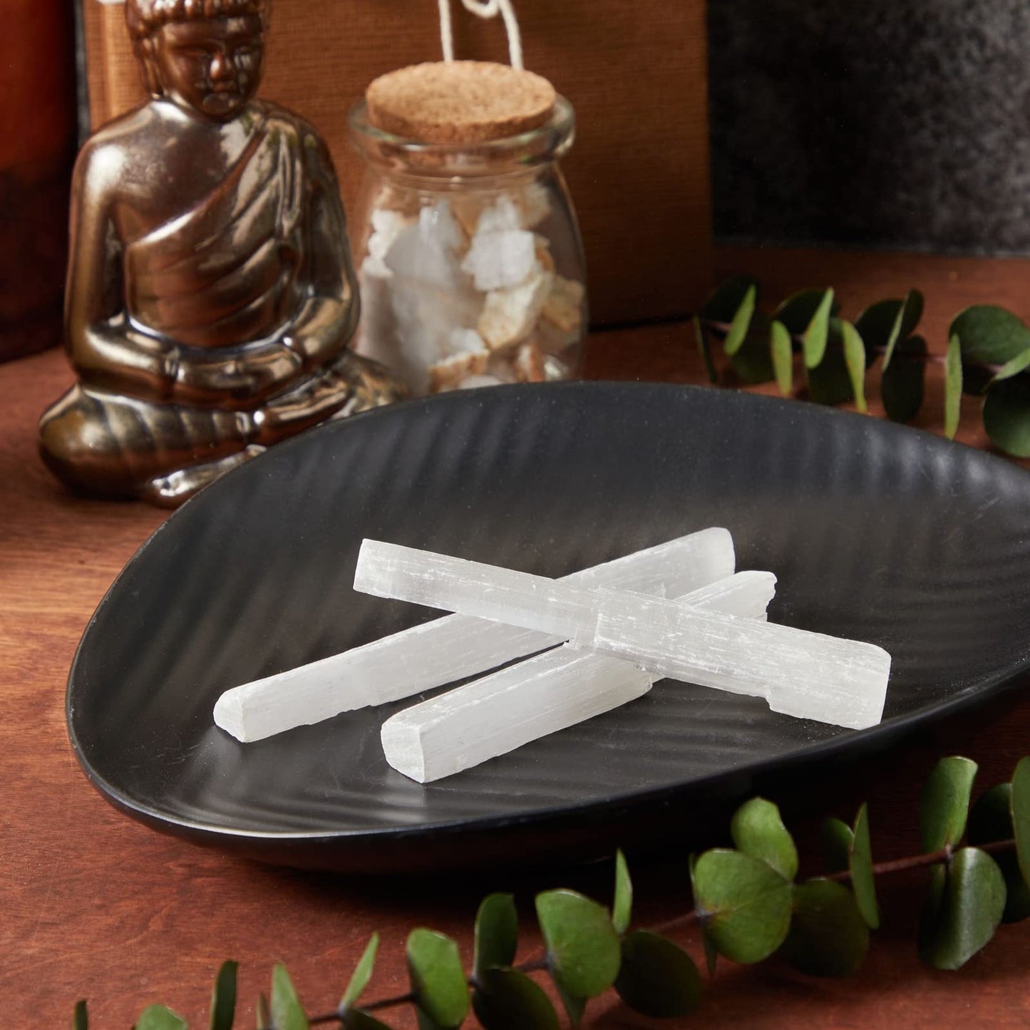 Wellbrite Selenite Crystal Wands - Energy Clearing Meditation Set & Bulk Selenite Sticks - Chakra Balancing Healing & Crystals and Healing Stones - Raw Bulk Sticks - 3-5 in, 3 Lb