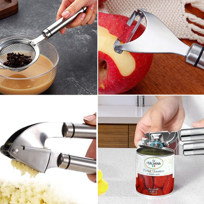 Cooking Utensils Set- 35 PCs Kitchen Utensils with Grater,Tongs, Spoon Spatula &Turner Made of Heat Resistant Food Grade Silicone and Wooden Handles Kitchen Gadgets Tools Set for Cookware