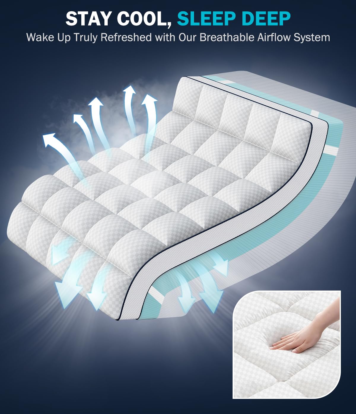 Panyu Dual Layer 4 Inch Memory Foam Mattress Topper Twin XL, 2" Cooling Gel Memory Foam & 2" Pillow Top College Dorm Room Mattress Pad Cover for Back Pain Relief, CertiPUR-US Certified, White