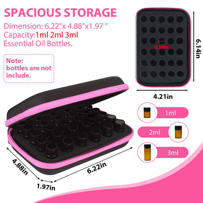 ZORETCO Essential Oil Storage Holder Organizer Carrying Case, Essential Oils Box Holds 30 Bottles 1ml- 3ml Bottle Travel Storage Organizer Bag for doTERRA & Young Living (Box Only)