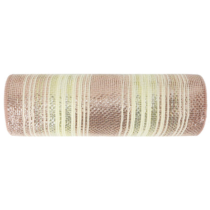 MEEDEE Christmas Mesh Ribbon for Wreath Gold Silver and Rose Gold Ombré Deco Mesh 10 Inch Christmas Metallic Mesh Crafts Supplies for Xmas Tree Garland Staircase Mailbox Centerpiece Swag (30 Feet)