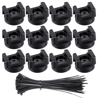 112 Pieces Magnetic Cable Zip Tie Mounts, 12 Pcs Magnets with 100 Pcs Cable Zip Ties, Multipurpose Magnetic Cables Holder for Cables Management, Wire Management Bases