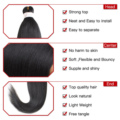 Xtrend 8 Packs 30 Inch Long Pre Stretched Braiding Hair EZ Braiding Hair Extensions for Box Braids Hot Water Setting Soft Yaki Texture Kanekalon Crochet Hair Extensions for Braiding