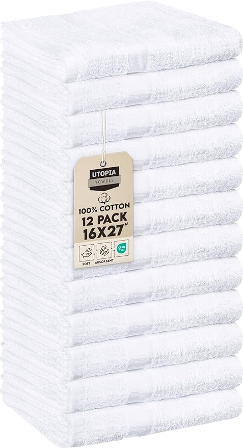 Utopia Towels, Salon Towel, 16 by 27 Inches, Highly Absorbent Cotton Towels