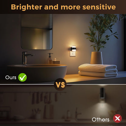 L LOHAS LED Night Light, Bubble Night Lights Plug into Wall,2 Pack 3000K/4000k/5000K Adjustable Color Temperature Night Light,Dimmable Nightlights with Dusk to Dawn Sensor for Rooms Bathroom Hallway