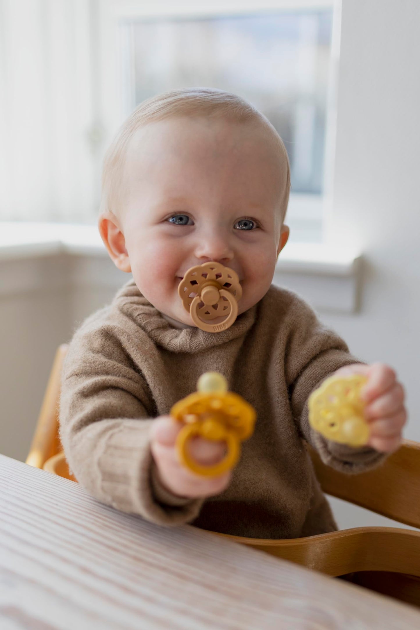 BIBS Pacifiers - Boheme Collection | BPA-Free Baby Pacifier | Made in Denmark | Set of 2 Blossom/Dusky Lilac Color Premium Soothers | Size 0-6 Months