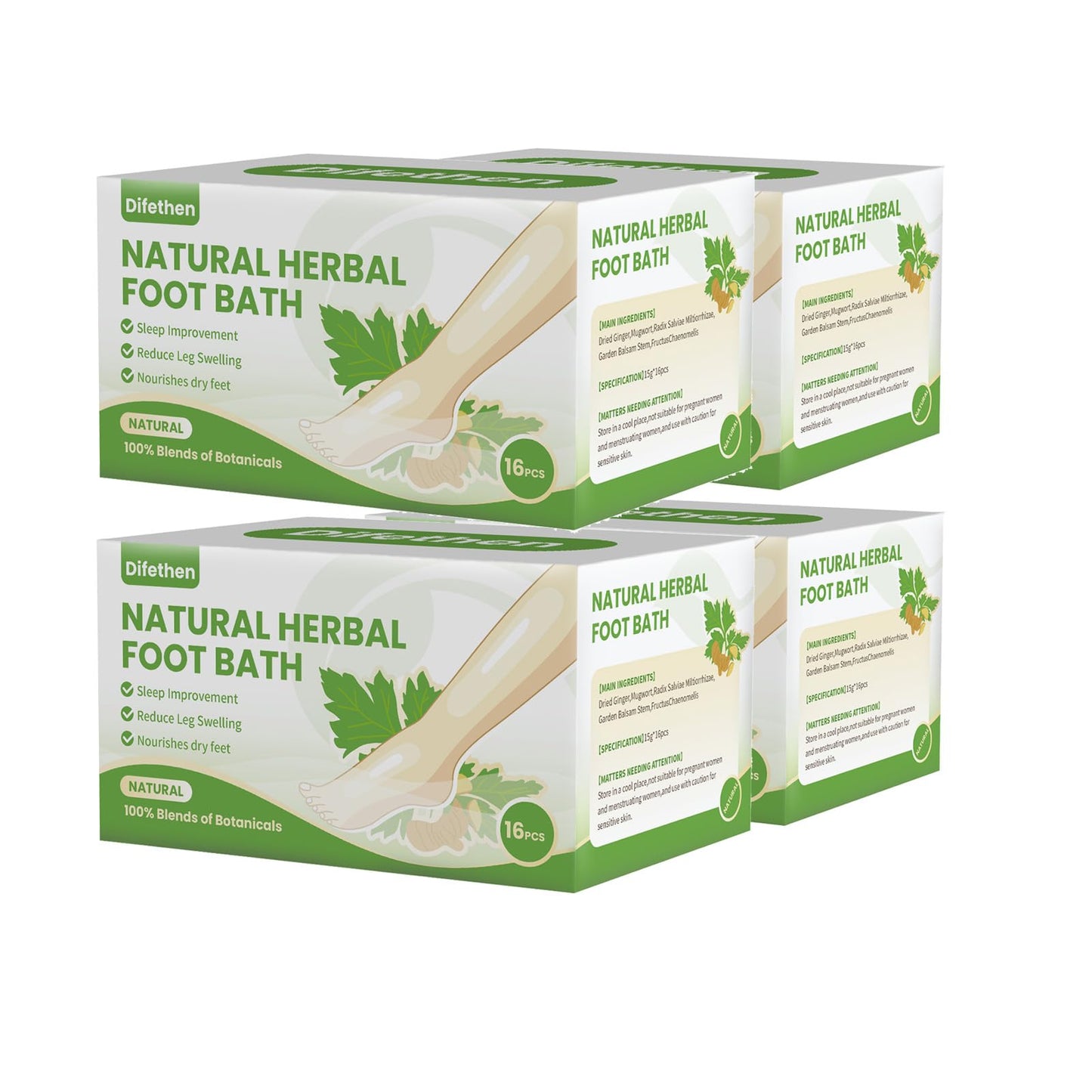 Natural Mugwort/Wormwood Herbal Foot Soak,Lymphatic Ginger Foot Bath Bag, Anti-Swelling Foot SPA Promote Metabolism, Foot Care 15g/PCS (10PCS)