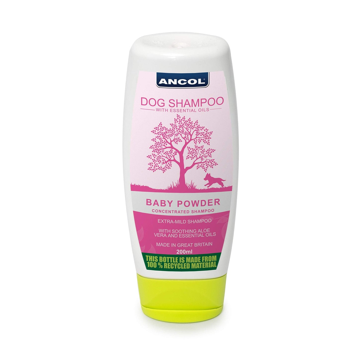 Ancol Dog Shampoo BB Baby Bath 200ml - Gentle Puppy Grooming Formula with Baby Bath Scent - Natural Essential Oils for Strong Cleansing - Pink Concentrated Pet Care Solution