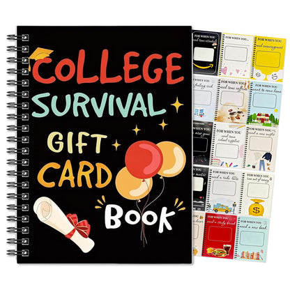 zhjely College Survival Gift Card Book, Graduation Gift Card Book 2026, 7 x 5 Inch College Survival Booklet Organizer Leaving Home High University School Care Package