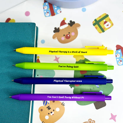Physical Therapy Gifts for Therapist Teacher Ballpoint Pen Set of 4 Physical Therapist Gift for Women Men Christmas Presents for Therapists Assistant PTA Physiotherapist PT Appreciation Present