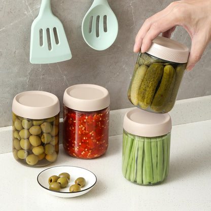 NETANY 6-pack 16 oz Overnight Oats Containers with Lids, Glass jars with Airtight Lids, Wide mouth Mason Salad jars, Glass Food Storage Containers for Snacks Yogurt Spice Sugar