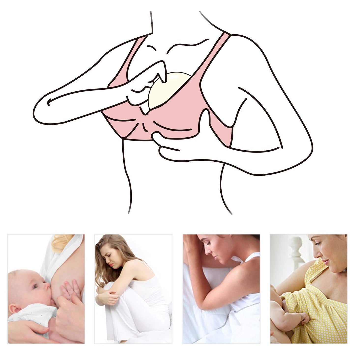 PHOGARY 14 PCS Washable Nursing Pads, Reusable Organic Bamboo Breast Pads with Laundry Bag and Storage Bag - Soft, Absorbent, Hypoallergenic, Eco Pads for Breastfeeding