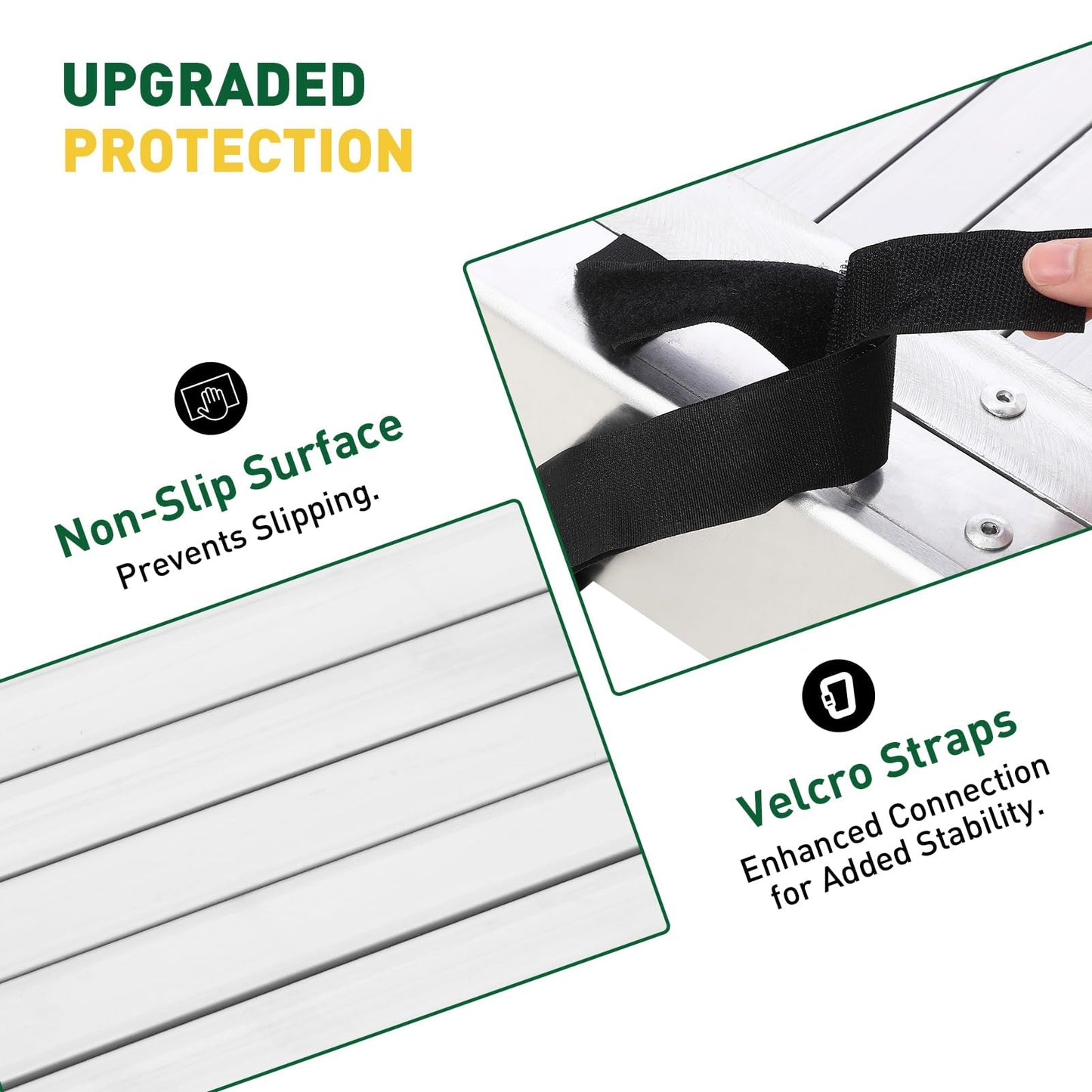 Garvee 6-9FT Aluminum Telescoping Work Plank, 12.5 inch Width Extension Plank, 440Lbs Capacity Extension Boards, Adjustable Scaffolding Plank with Skid-Proof Platform Scaffold Ladder Accessory