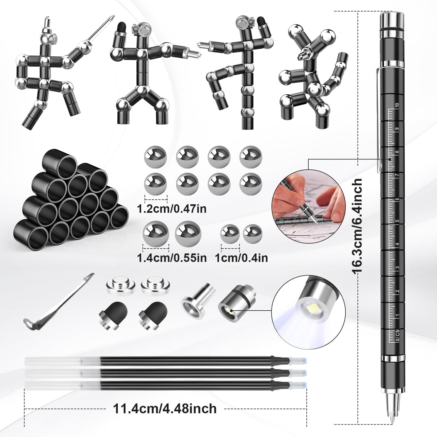 Dusor Gifts for Men, Magnetic Fidget Pen, Birthday Gifts for Men Women, Stocking Fillers for Men Kids, Mens Gifts for Christmas, Secret Santa Gifts, Dad Gifts for Him, Gifts for Teenage Girls Boys
