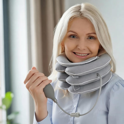 Variona FDA Registered Neck Traction Device for Pain Relief – Inflatable Cervical Neck Stretcher for Home Use, Adjustable Support for Neck Stiffness & Posture, Fits 12"–17" Neck Size