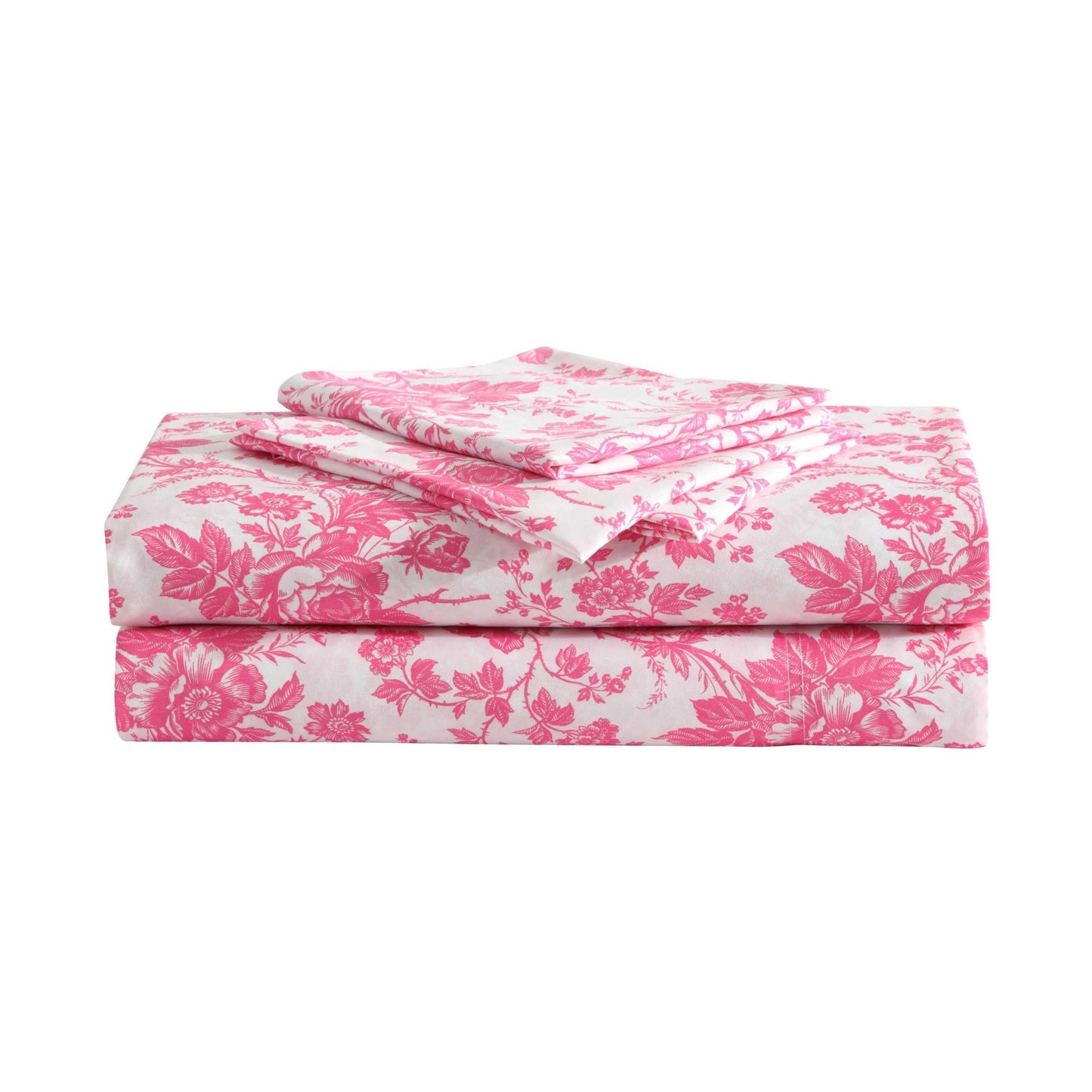 Betsey Johnson - Queen Size Sheet Set, Ultra-Soft Bedding with Smooth & Silky Feel, Deep Pockets, Bed Sheets with Matching Fitted Sheet & Pillowcases (Betseys Toile Pink)