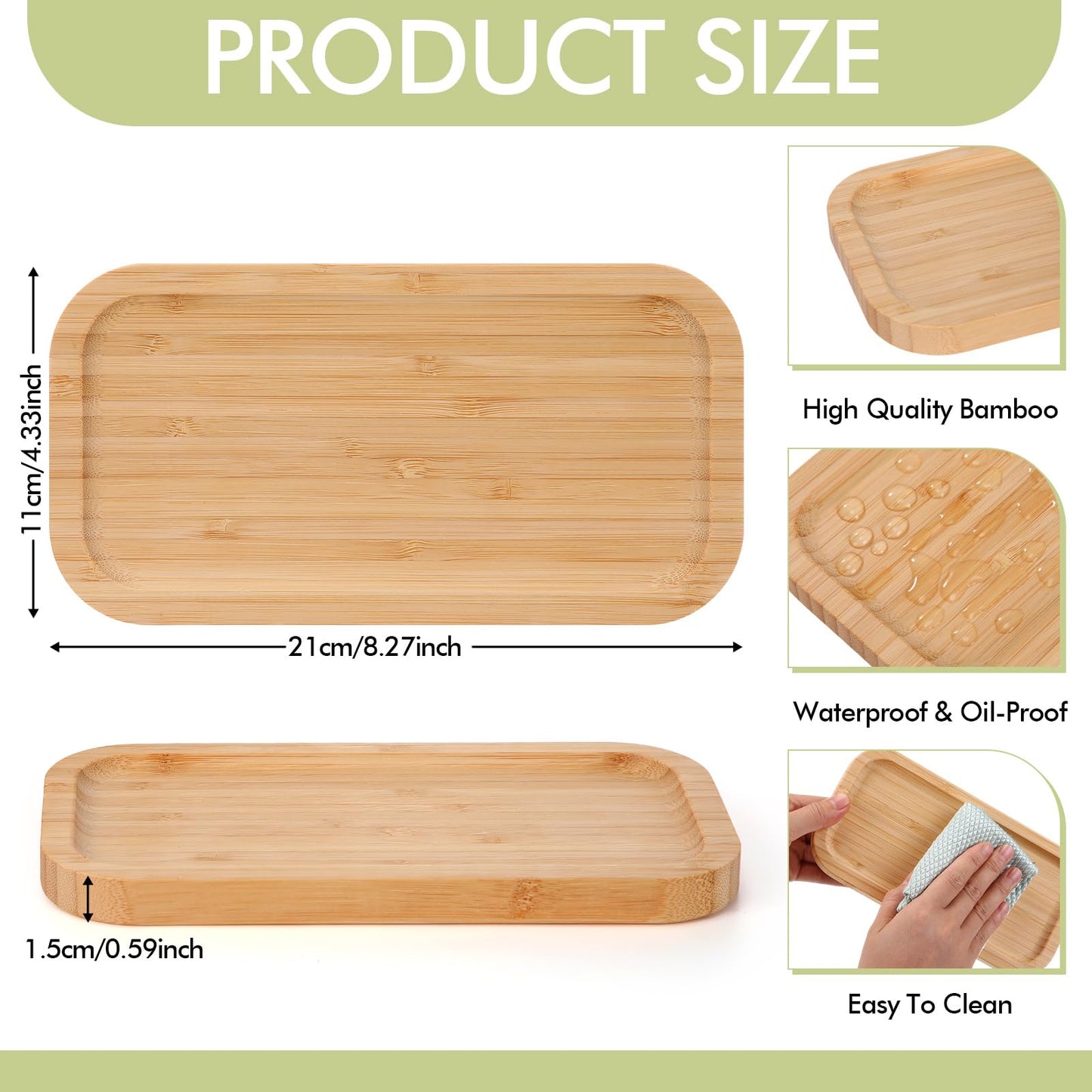 Honeydak 4 Pcs Large Wood Spoon Rest 8.3'' Bamboo Stove Top Spoon Holder Kitchen Counter Cooking Utensils Rest Farmhouse Food Serving Tray for Spatulas, Spoons, Turners