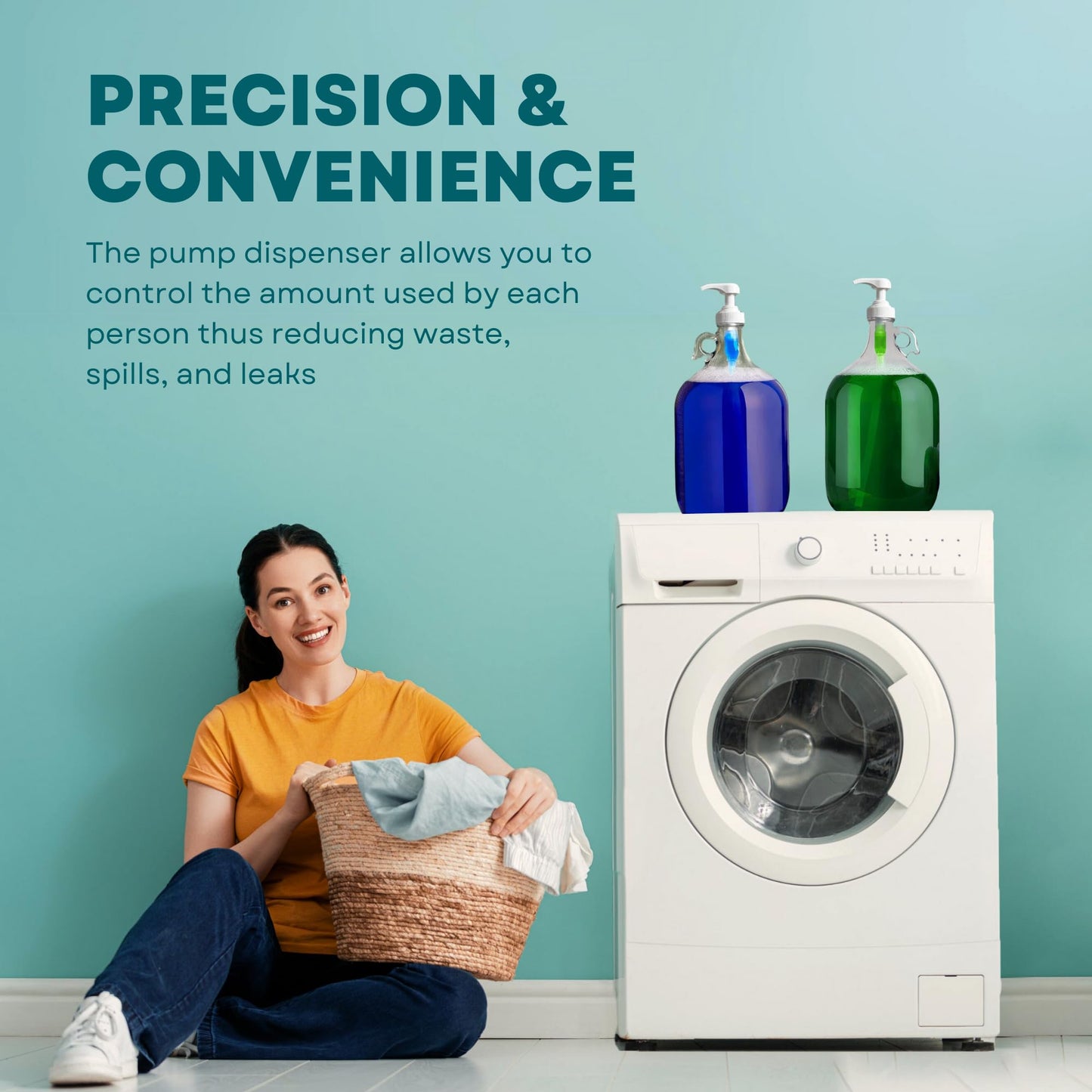 Gallon Pump Dispenser | for Plastic or Glass Bottles | Heavy-Duty Leak Proof for Commercial and Household Use | Pump for Gallon Jug | Non-BPA Plastic (Pack of 2)