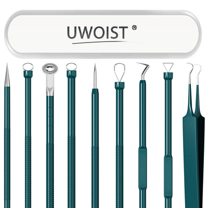 Pimple Popper Tool Kit Blackhead Remover Tools (5 Piece Kit), Professional Stainless Black Head Remover for face, Risk Free Treatment Pimple Extractor with Tweezers
