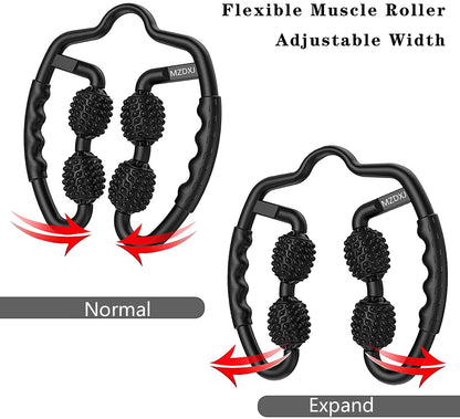 Muscle Roller, Trigger Point Muscle Roller for Calves, Leg, Arms, Tennis Elbow and Golfer Elbow, Foam Roller Deep Massage Tool for Relieve Muscle Soreness, Stiffness and Tight Muscles (Black)