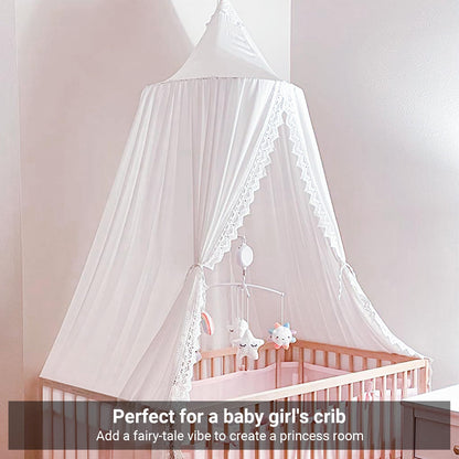 Children Bed Canopy Round Dome, Nursery Decorations, Mosquito Net, Kids Princess Play Tents, Room Decoration for Baby