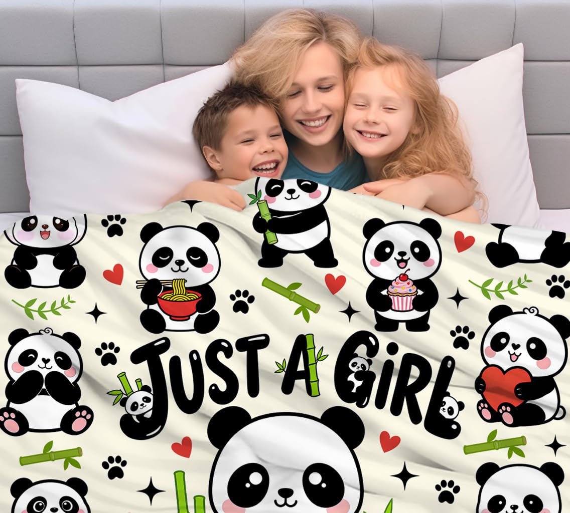 MOUND BOOM Panda Blanket Gifts for Panda Lovers Kids Teens,Pandas Accessories Stuff Animal Pattern Throw Blankets,Cute Pandas Theme Gifts for Women Girls Adults 50"X40"